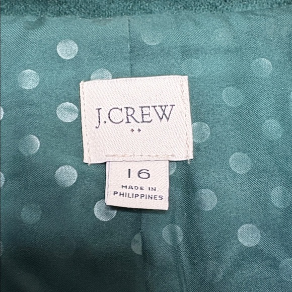 J. Crew Factory Green Velvet 3 Piece Blazer Pant Vest Suit Women Size 16 - Picture 3 of 13